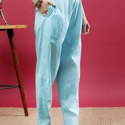 Polyglot Women Ethnic Motifs Printed A-Line Kurta with Trousers image 2