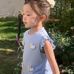 LULU & SKY Floral Print Extended Sleeves Cotton Top image 4