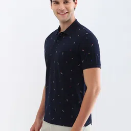 Allen Solly Men Conversational Printed Polo Collar Cotton T-shirt image 4