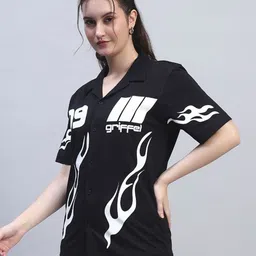 GRIFFEL Women Printed Drop-Shoulder Sleeves Ultralite T-shirt image 4