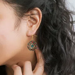 URBANELA Set Of 2 Gold-Plated Circular Drop Earrings image 5