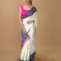 HELLA FASHIONS Bandhani Poly Crepe Saree-picture-41