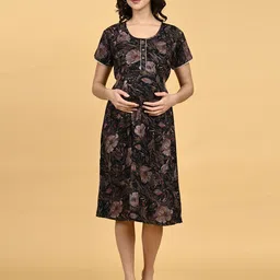 GOLDSTROMS Women Floral Print Maternity Dress-image-64