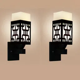 Gojeeva Brown Wood Square Wall Lamps-picture-22
