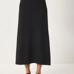 Happiness istanbul Ribbed A-Line Midi Skirt-picture-18