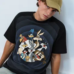 The Souled Store Men Graphic Printed Round Neck Cotton Oversized T-shirt-picture-33