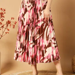 OTABU Abstract Printed A-Line Midi Skirts-image-15