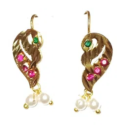 Adhira's Peacock Shaped Drop Earrings-picture-16
