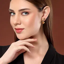 VOGUE PANASH Gold-Plated Heart Shaped Drop Earrings image 2