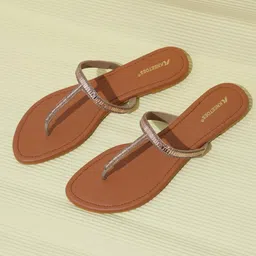 Kneetoes Women Gemglow Rose Gold Embellished T-Strap Sandals-picture-21