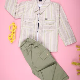 V-Mart Infants Striped Shirt With Trousers-image-57
