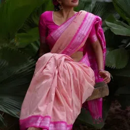 CaniBani Woven Design Zari Silk Blend Handloom Banarasi Saree image 2