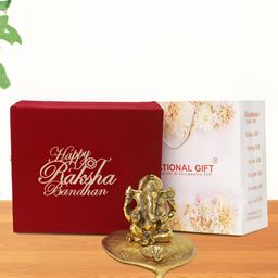 INTERNATIONAL GIFT Gold-Toned Lord Ganesh On Patta Religious Idol Showpiece-picture-21