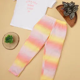 RAINE AND JAINE Girl Printed Round Neck T-shirt & Pyjamas Pure Cotton Night suit-image-24