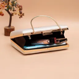 ARTKLIM Peacock With Flower Printed Box Clutch image 3