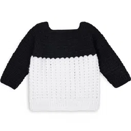 fandom collection Unisex Kids White And Black Long Sleeves Pure Wool Clothing Set image 5