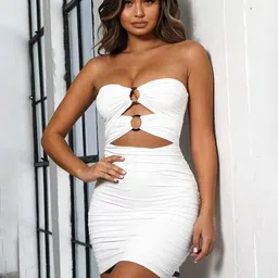 LULU & SKY Women Off-Shoulder Bodycon Mini Dress image 4