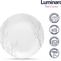 luminarc Pack of 33 Opalware Super White and Light Weight, 100% bone ash free, Stain Proof kwetee Dinner Set image 2