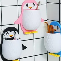 shreejee Plastic Penguin Design Wall Mounted Storage Organizer for Bathroom/Kitchen Etc x3.173 Storage Basket-picture-38