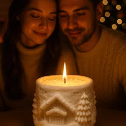 flipkart smartbuy Festive Snowman & Pine Tree 3D Carved Aroma Candle Candle image 4