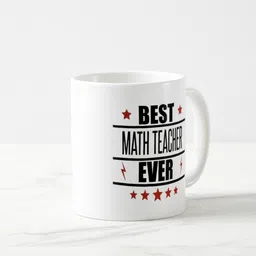 v kraft "best math teacher" quote White Ceramic with Handle-Perfect Gift to Anyone On Any Occasion | Coffee & Tea Cup | Pack of 1, 330ml Ceramic Coffee Mug image 4