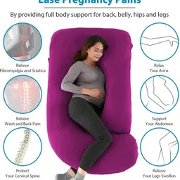 crafty fox Microfibre, Polyester Fibre Solid Pregnancy Pillow Pack of 1 image 2