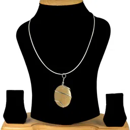 reiki crystal products Natural Citrine Wire Wrapped Oval Shape Pendant/Locket with Chain for Unisex Citrine Crystal Pendant image 4