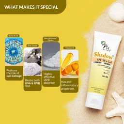 fixderma Sunscreen - SPF 50+ PA+++ Shadow Sunscreen SPF 50+ PA+++ Gel, Lightweight & No White Cast For Oily Skin image 2