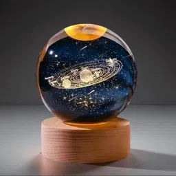 nightlight Crystal Ball Lamp LED Night Light for Home & Office Décor – Galaxy Sphere Gift Table Lamp image 1