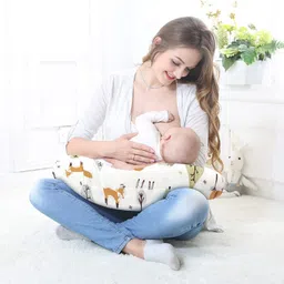 woomzy 100 % Cotton Breastfeeding Pillow, Buckles Adjustment with Zip Micky Premium Breastfeeding Pillow-picture-20