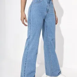 kashian Women Boyfriend High Rise Light Blue Jeans image 4