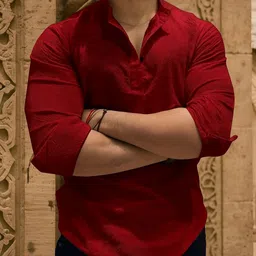 levinta Men Solid Cotton Blend Straight Kurta image 2