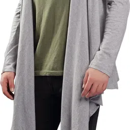 bfly Men Asymmetric Full Sleeve Grey Shrug image 4