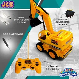 bachcharide Remote-Controlled JCB Digger Toy for Kids with Movable Shovel image 3