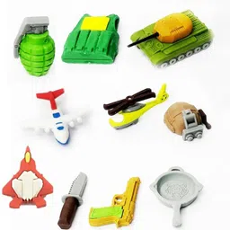 kartual School Return Gift For Kids 3D Military Erasers Set Fun Party And Stationery Non-Toxic Eraser image 4