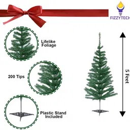 fizzytech Pine 152.4 cm (5.0 ft) Artificial Christmas Tree image 2