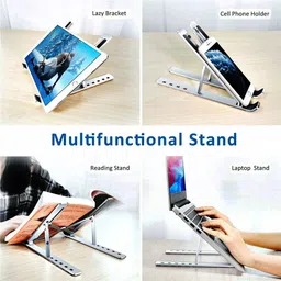 AMEXTRON Aluminium Laptop Stand Adjustable Computer Stand ALS Fold Adjustable with Cable Protectors Laptop Stand image 5