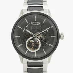 Titan Automatic Grey Dial Silver & Black Ceramic Strap Analog Watch - For Men NT90174KD01,90174KD01-picture-11