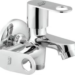 SmartBuy ORNAMIX Series Brass 2 Way Bib Cock | 2 in 1 Tap (Pack of 1) For Bathroom & Kitchen Chrome Finish Silver Plated Twin Elbow Valve Faucet-image-44