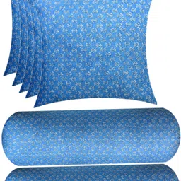 gkm Combo Set of 5 Cushion And 2 Microfibre Floral Bolster Pack of 7-picture-47