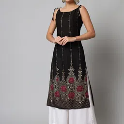 harsukhi Women Floral Print Viscose Rayon Straight Kurta-picture-20