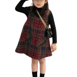 StyleCast x Revolte Girls Checked Round Neck Long Sleeves Chiffon A-Line Midi Dress-picture-21