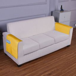 HOKIPO Yellow Polyester 2 Piece Sofa Cover With Arms-picture-16