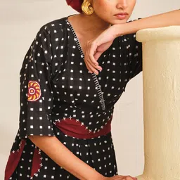 Jodi Polka Dot Print A-Line Midi Dress image 2