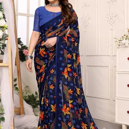Moda Rapido Floral Poly Georgette Saree-picture-15
