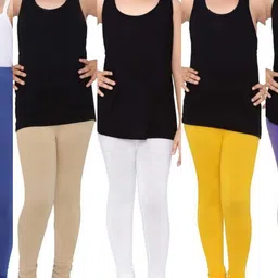 Tik Tok WEARS Girls Yellow Churidar Length Leggings-picture-17