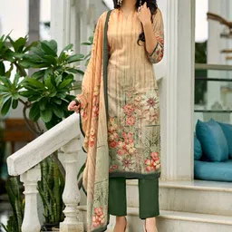 MOJILAA Women Floral Printed Kurta with Trousers & Dupatta-image-96