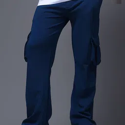 MADSTO Men Pack Of 2 Cotton Mid-Rise Relaxed-Fit Cargo Trackpants-picture-21