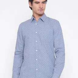 GUESS Men Conversational Printed Spread Collar Cotton Casual Shirt-picture-22