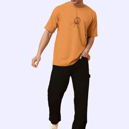 AUSK Typography Printed Round Neck Cotton Oversized T-shirt image 3